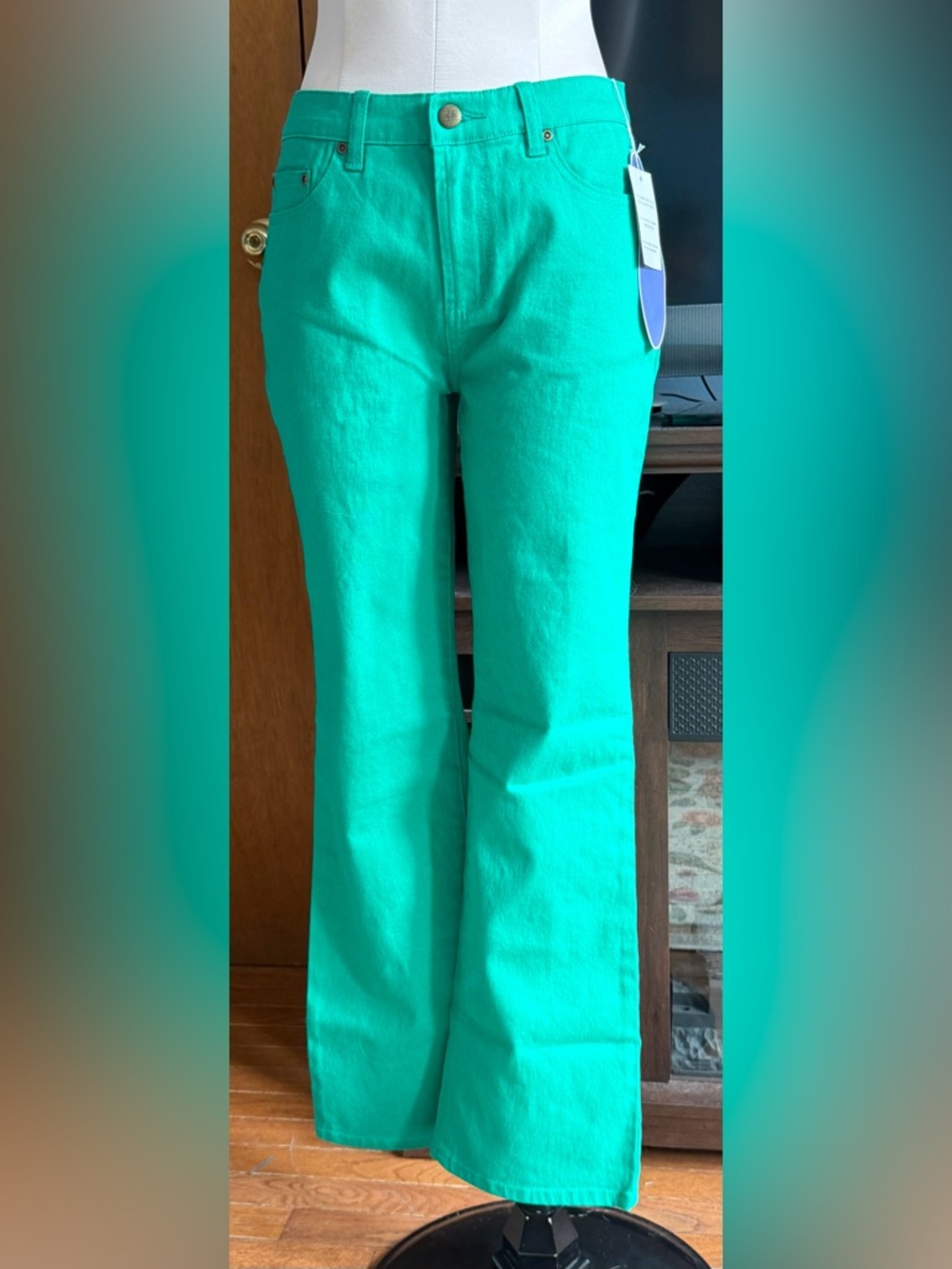 DG2 by Diane Gilman green Flare Jeans Sz 8P